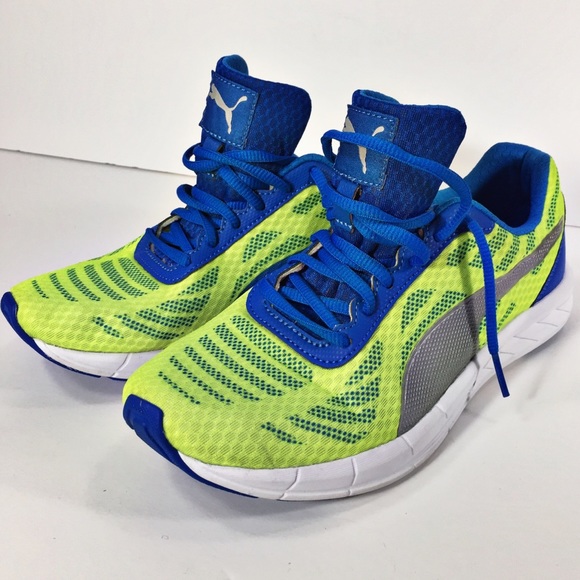 puma blue yellow sneakers
